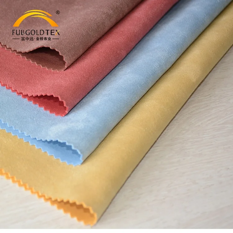 China manufacture plain dyed cheap price per meter suede women polyester fabrics