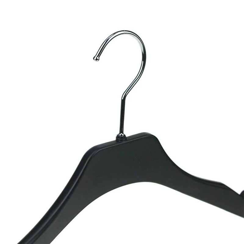 Custom Flocked Black Coat Hangers Suit Clothing Space Saving Velvet Hanger With Anti Slip Notches