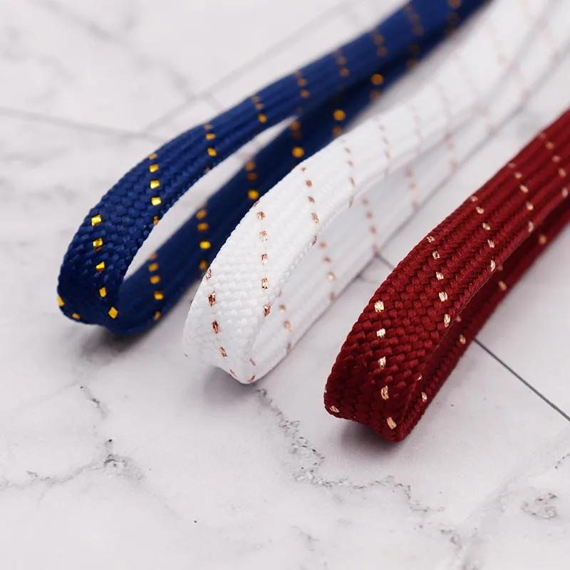 Weiou shoelace Company elegant  flat  gold metallic shoelaces