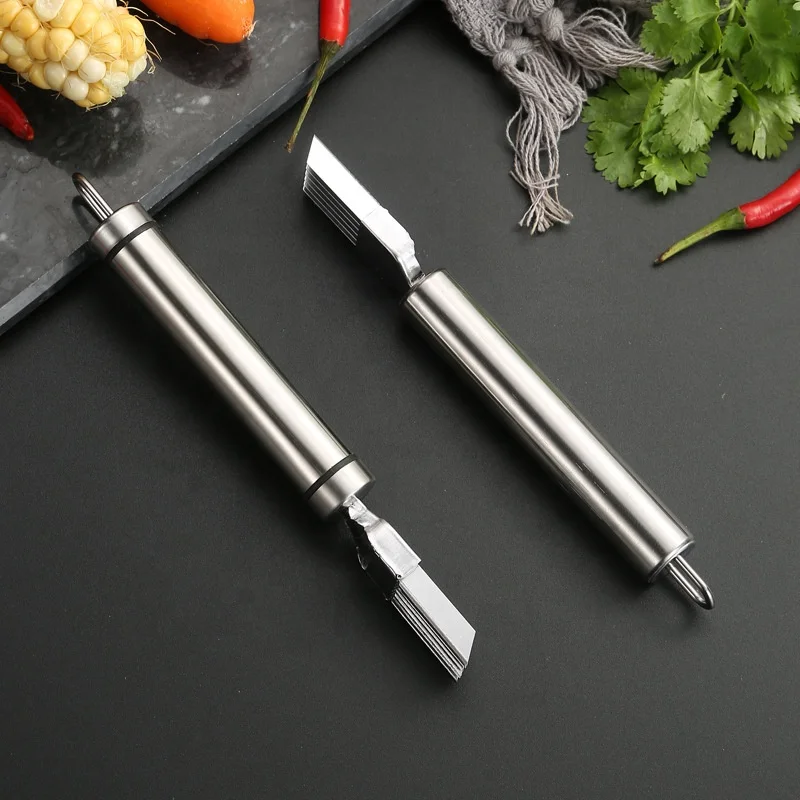 Multi-function Kitchen Gadget Stainless Steel Green Onion Cutter Vegetable Scallion Shredders Knife With Protective Cover