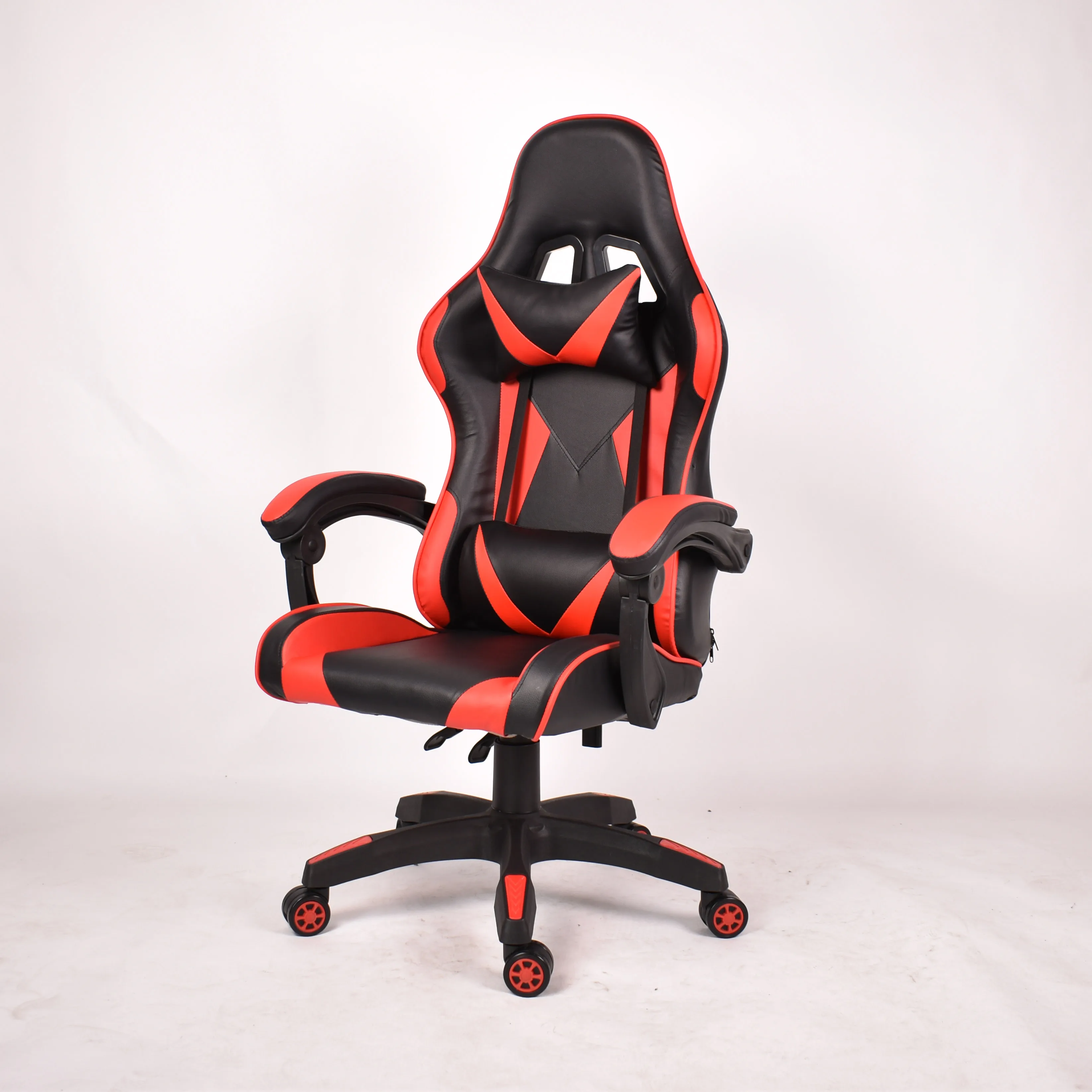 Cheap PC Racing Chair Ergonomic Reclining Leather Gaming Chair Black With Stand Wheels