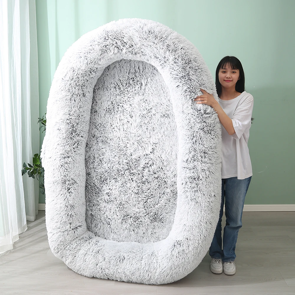 Manufacturer high quality  luxury big memory foam orthopedic heavy duty extra large human sized pet dog bed for people adults