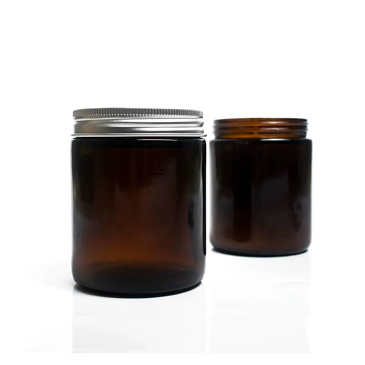 Wholesale 4oz  Amber Glass Candle Jars Scented Candle Making Glass Jar Round Candle Containers With Lid