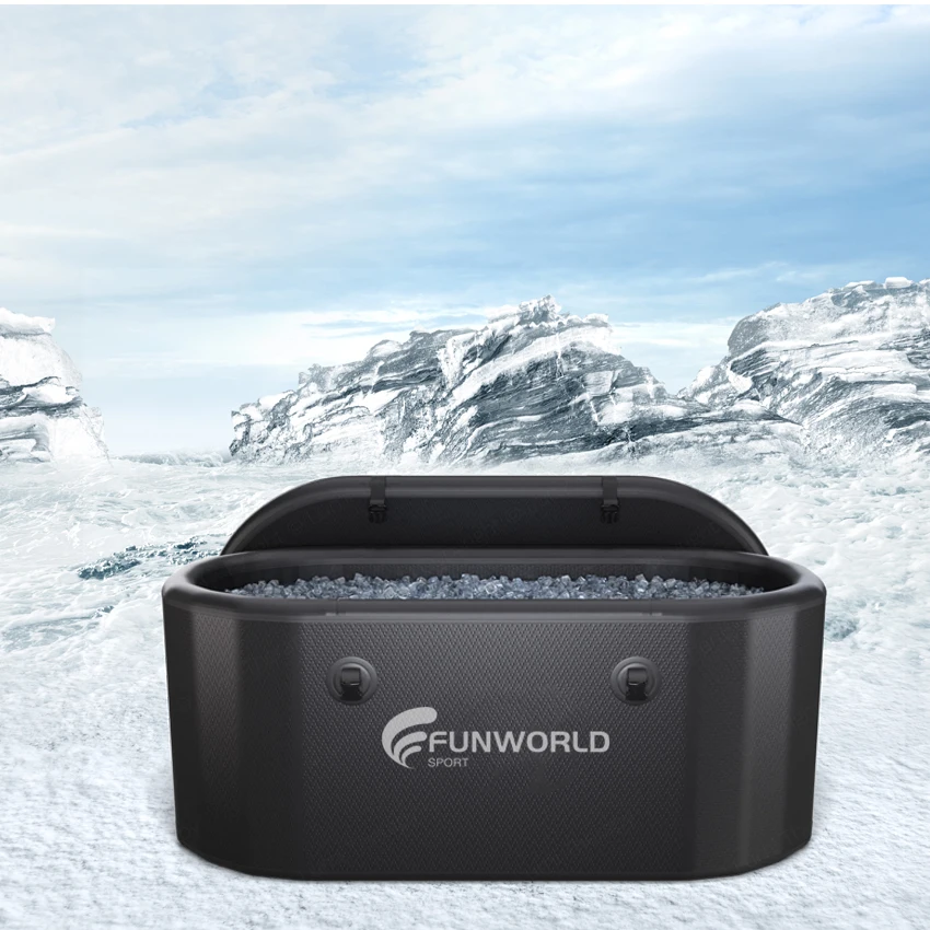 Eco-friendly Pvc Foldable Stand Alone Ice Bbath Bathtub Ice Bucket Challenge Cold Plunge Chiller For Adults