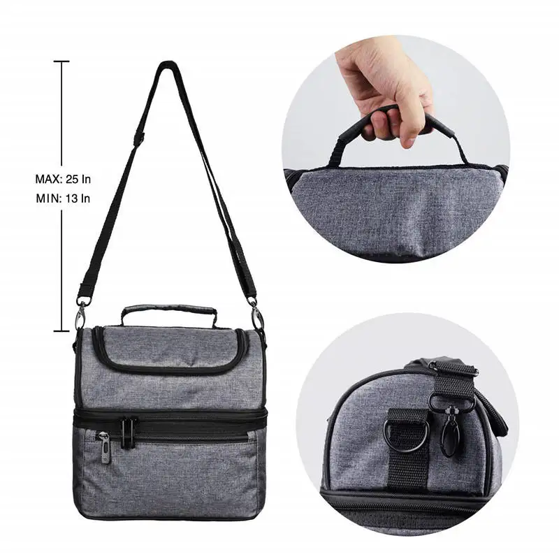 Oxford Soft Cooler Bags for Food Drink Storage Thermal Bag Double Layers Adjustable Shoulder Strap Insulated Tote Lunch Bags