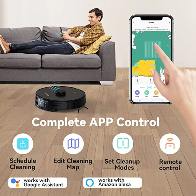 ibesom Robotic Vacuum Cleaner A3 Plus Self-Emptying Sweep Mop & Auto-Charging 3 in 1 Smart Mapping robot vacuum cleaner