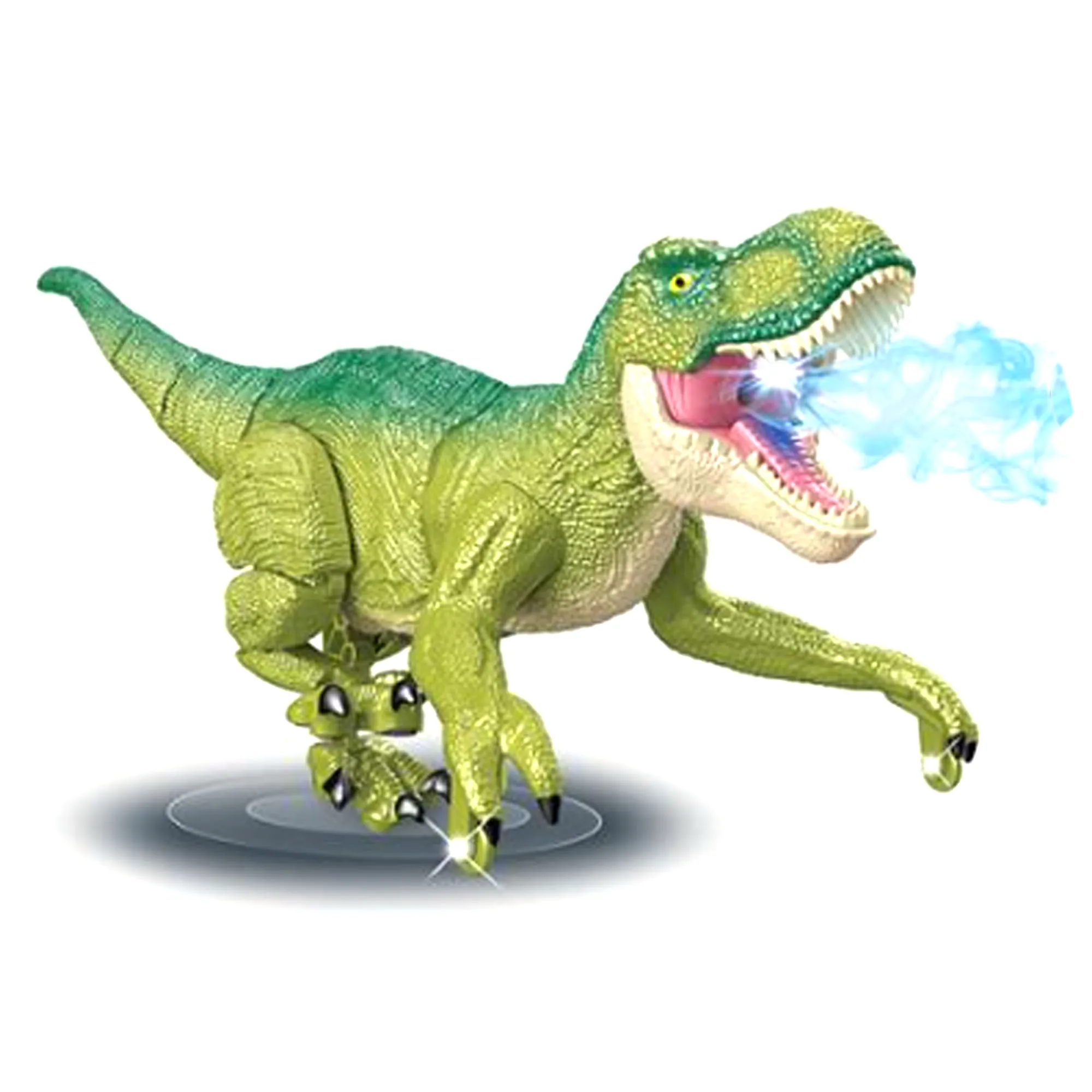 2.4g Remote Control Dinosaur Toys Walking Robot w/ Light & Roaring Spray Simulation Velociraptor R/C Dinosaur Toys for Kids