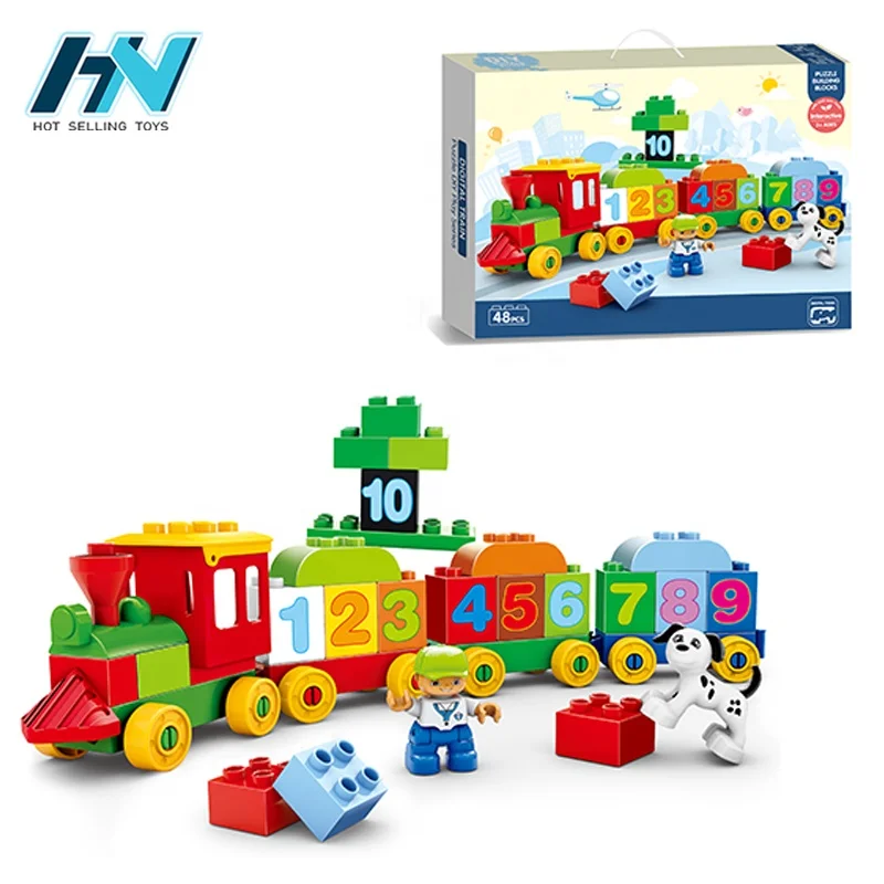 Children creative interactive puzzle block numbers toys blocks toys building with 48pcs