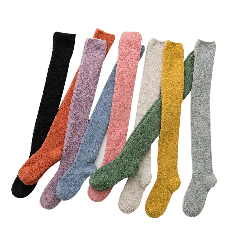 Over-the-knee thigh-high stockings Coral velvet socks 2020 Winter new comfortable warm socks for adults