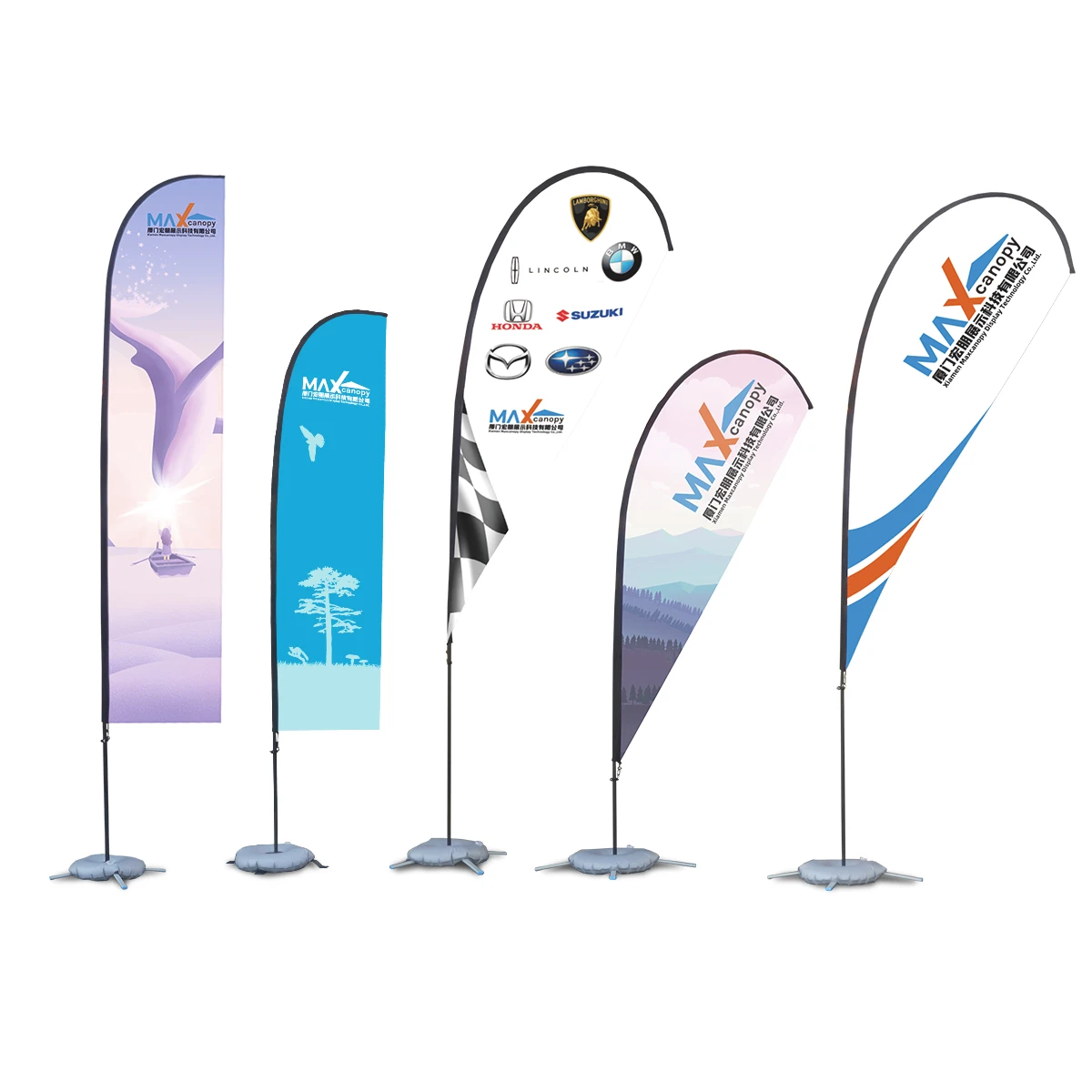 Advertising banner stands custom logo bali printing polyester pole teardrop promotional flying beach feather flag