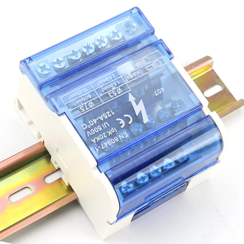 CHENF Din Rail Terminal Block Power Distribution Box Brass Busbar Connector Universal Connection Junction Box UKK