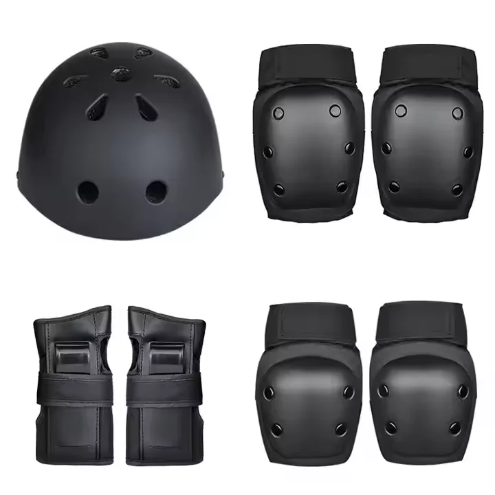 Wholesale 6Pcs Kids Elbow Wrist Knee Pads Protective Gear Set Skate Roller Cycling Bike Protective Gear with helmet