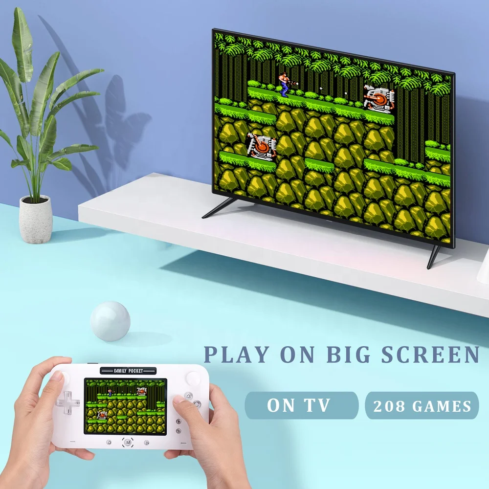 8 бит 4,0 дюймов цветной экран карман геймпад Портативный Видео игровой плеер построен в 208 игр двойной джойстик