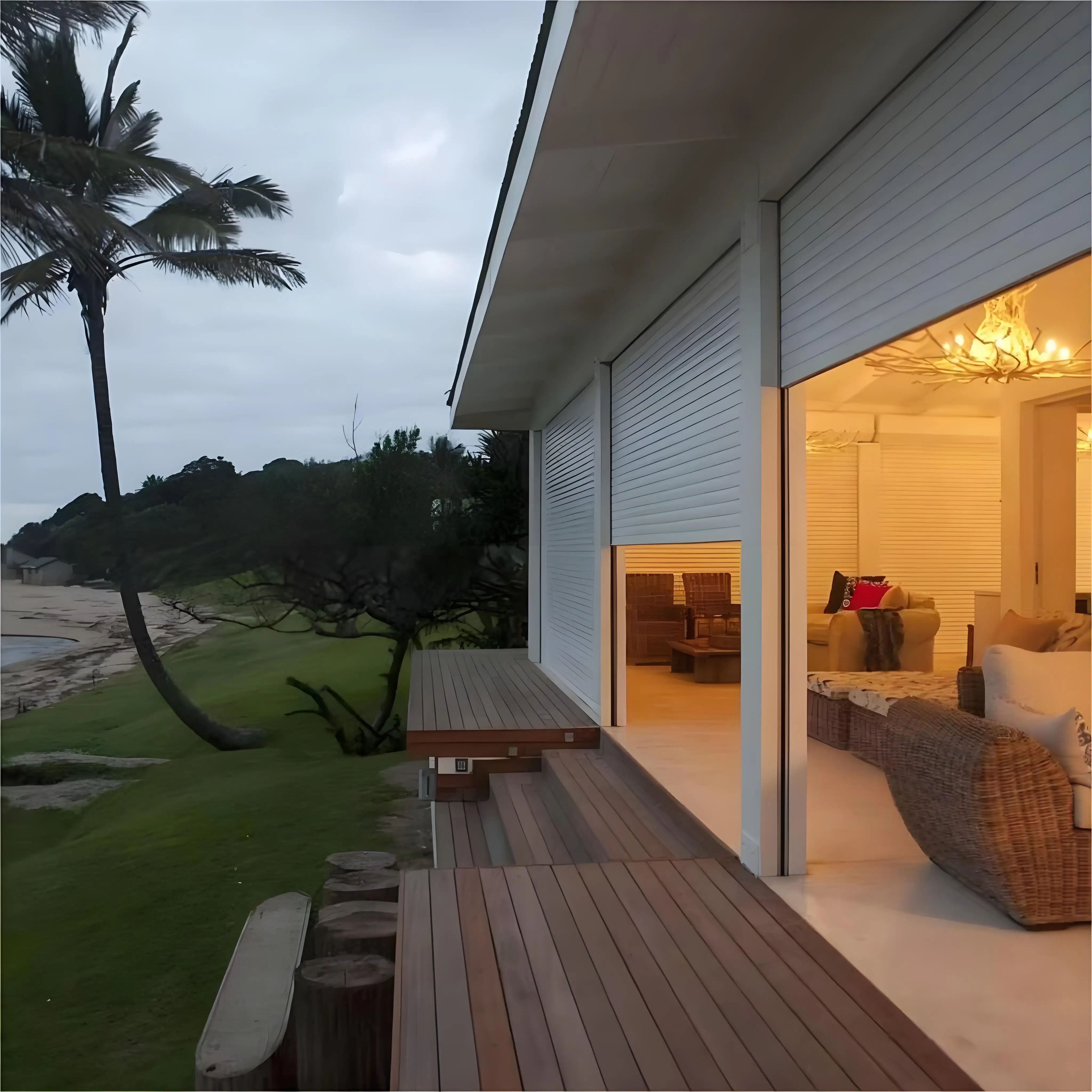 Hurricane Windproof Aluminum Rolling Door Roll-Up Door Security Shutter Automatic Roller Shutter for Windows and Doors