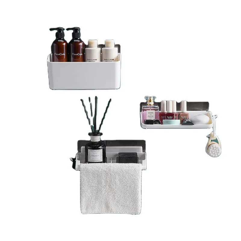 
Three -Piece set Wall mounted multifunctional Plastic Corner Shower Shelf Caddy storage rack for Bathroom Organizer 