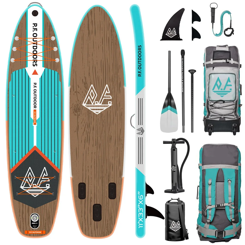 Water Sports New Design Wood Grain Stand Up Paddle Board Durable Wooden Sup Board for Surfing