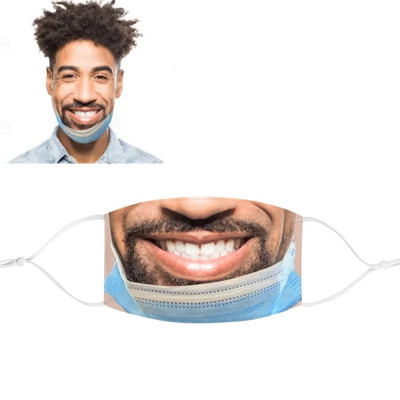 New Arrival Washable Summer Realistic Prank Face Reusable Breathable Funny Selfie Face Mask for Men and female