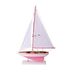 custom name gift Wooden blue pacific sailer model diy sailboat decoration pond yacht racing boat