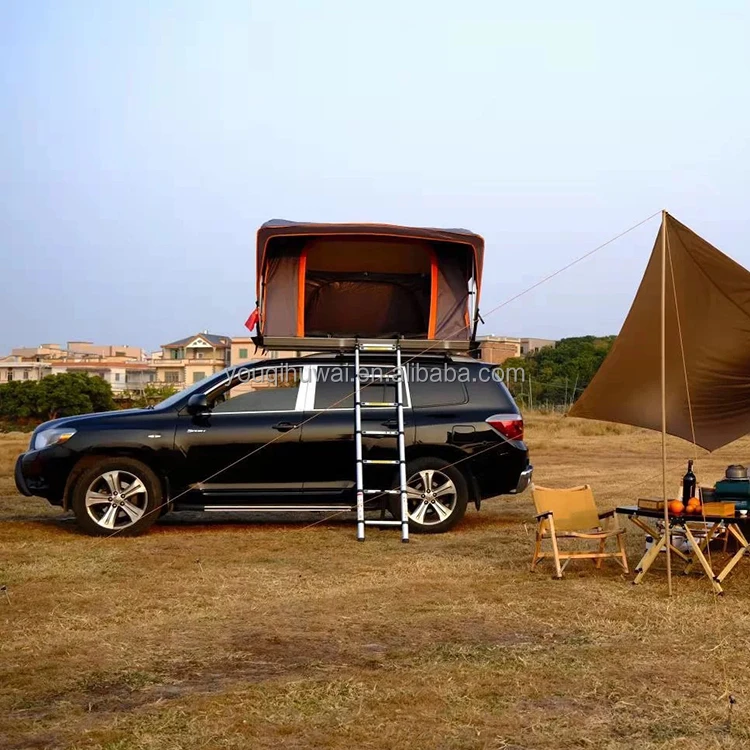 YOUQI Outdoor 2-3 Person Waterproof Hydraulic Auto Pole Oxford Cloth Travelling Foldable Car Camping Soft Shell Roof Top Tent