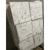 White Stone Look Peel and Stick Tile Backsplash