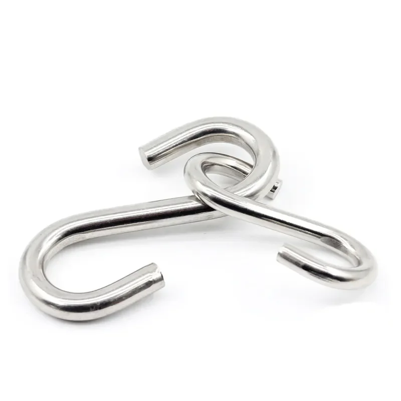 Heavy duty stainless steel s shaped hooks triangle hanger snap carabiner 50mm 6 inch 150mm s hook