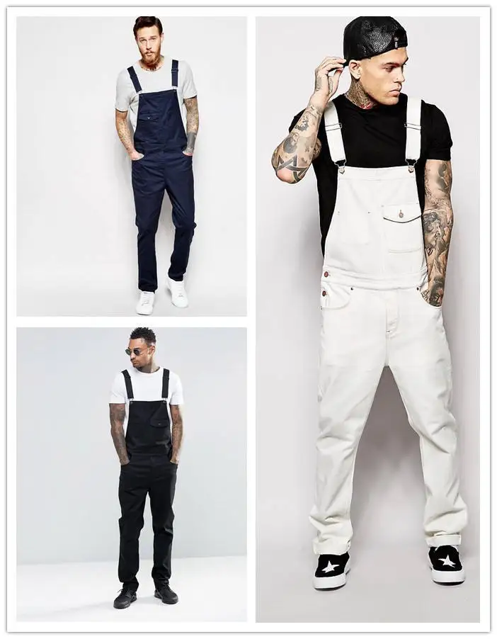 Wholesale New Fashion Overalls Trousers Denim Suspenders Black Dungaree Jeans Stylish Jeans Pant For Men