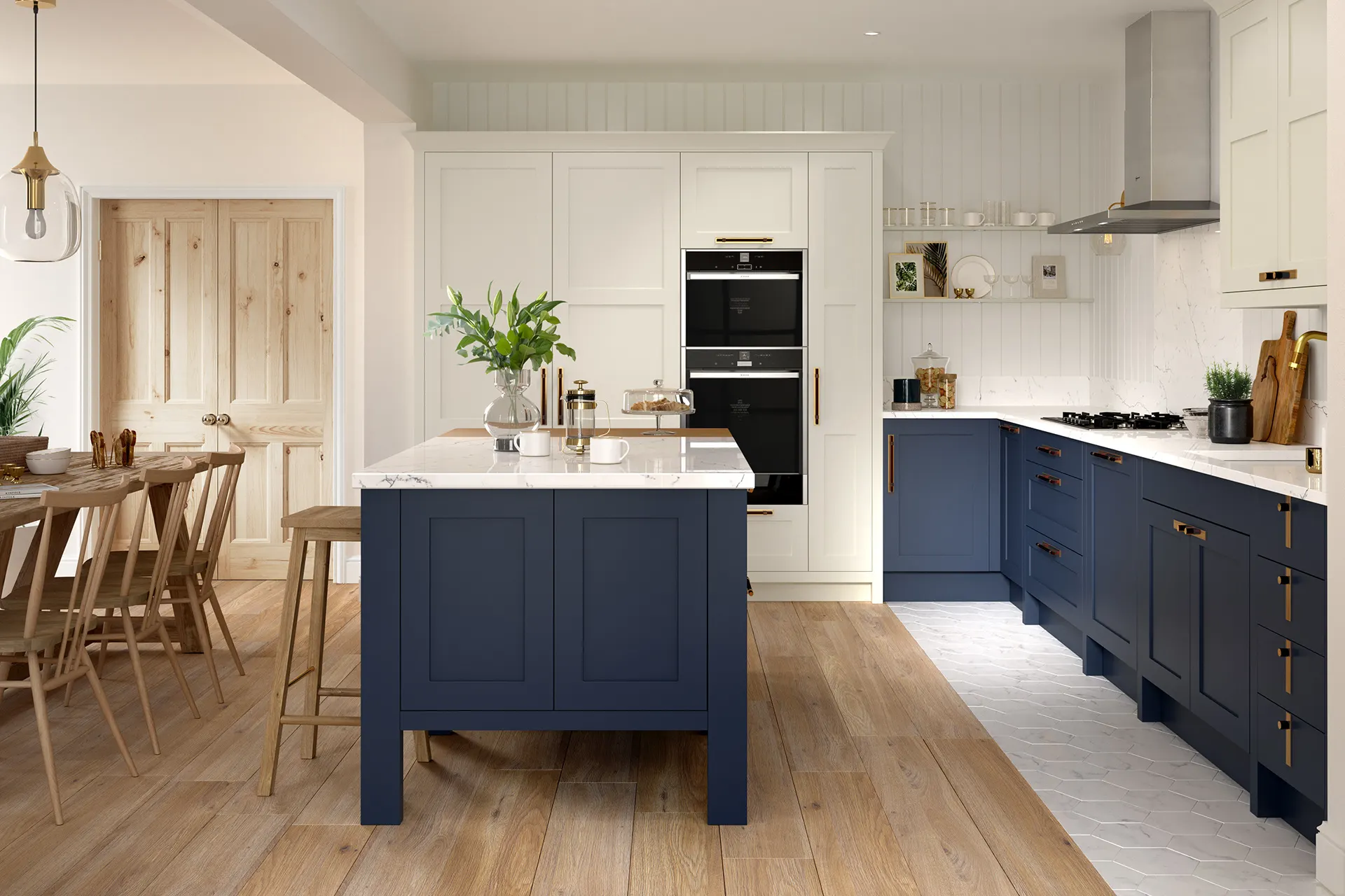 Custom Dark Blue Base Cabinets Designs Muebles De Cocina With Luxury Kitchen White Countertops Set Traditional Wood Kitchen