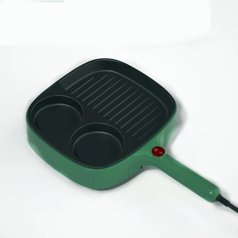 
2021 Best Selling 3 in 1 Kitchen Egg Steak Breakfast Cooking Electric Mini Aluminum Nonstick Frying Pan 