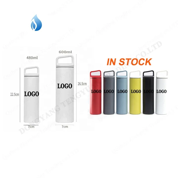 ZP 480ml 600ml Print Portable Bpa Free Vaccum Insulated Flask Metal Stainless Steel Cycling Sport Water Bottle With Handle