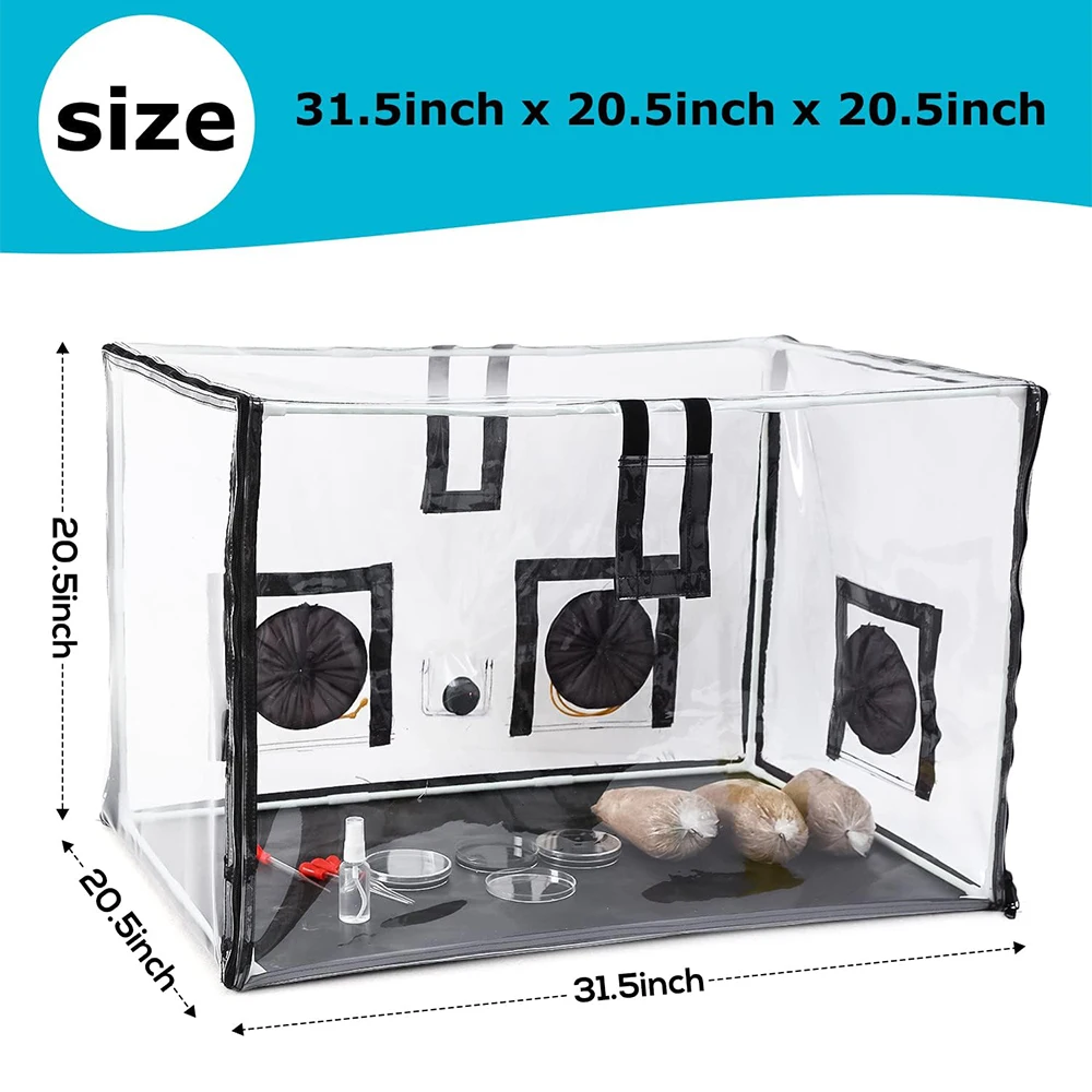 Mushroom growing tent kit indoor portable foldable growth box still air box mushroom