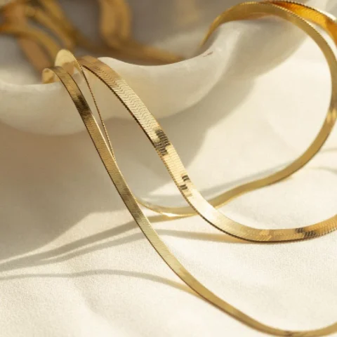  OEM 14k Silver Flat Gold Plated Filled Women Men Curb Rope Cuban Link Stainless Steel Snake Jewelry Chain