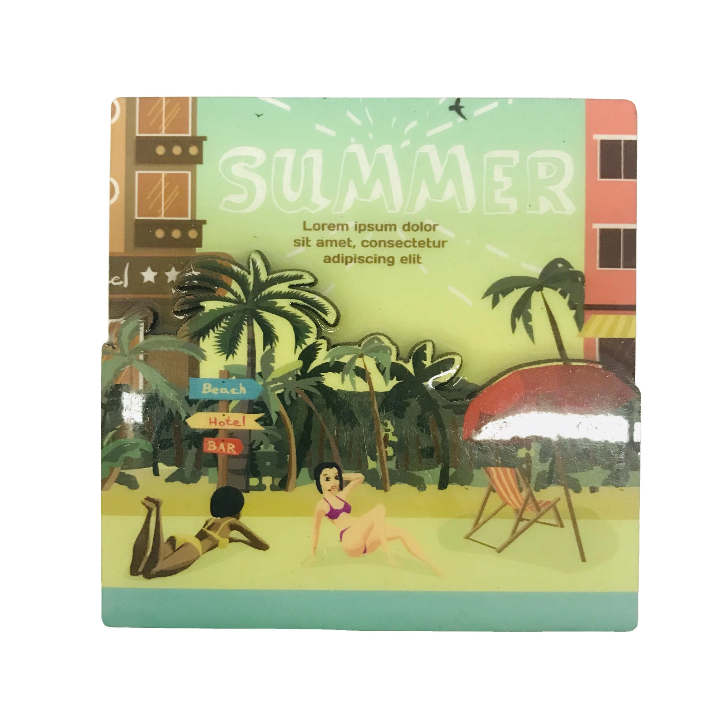 Fridge Magnet Type Wholesale Make Souvenirs Magnet MDF Wood Custom Logo Printingoem LOGO Welcome Customized MDF with Epoxy MSDS