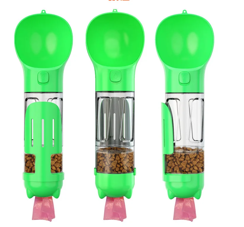 Hot Sale Portable 3 In 1 plastic Dog Water Bottle For Outdoor Walking Feeder