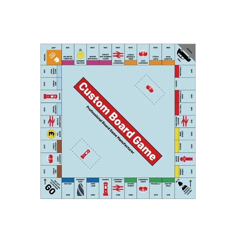 Custom Design Monopoli Board Games Manufacturers Plastic Miniature Token Supplier Table Board Game