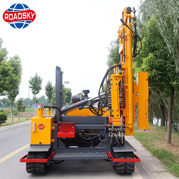 Solar Crawler Hydraulic Pile Driver Machine, Photovoltaic Guardrail Post Pile Driver
