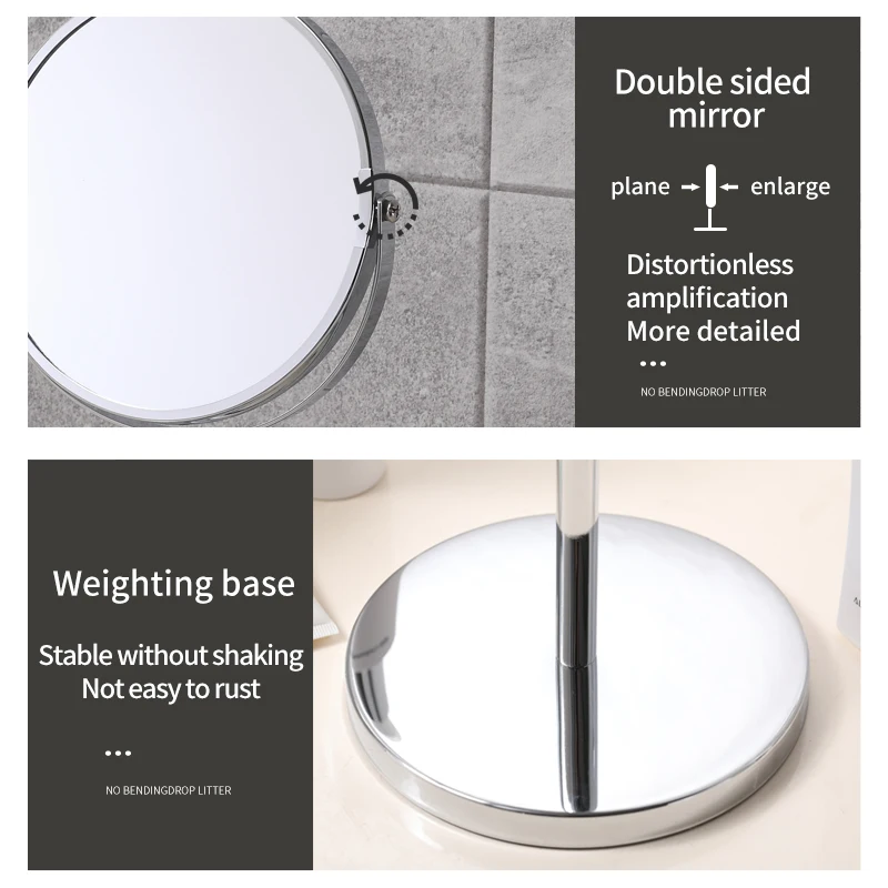 1/2/3/5 Magnify Table Mirror Classical Beauty Mirror with Dual Sides Wholesale Desktop Mirror of Mental