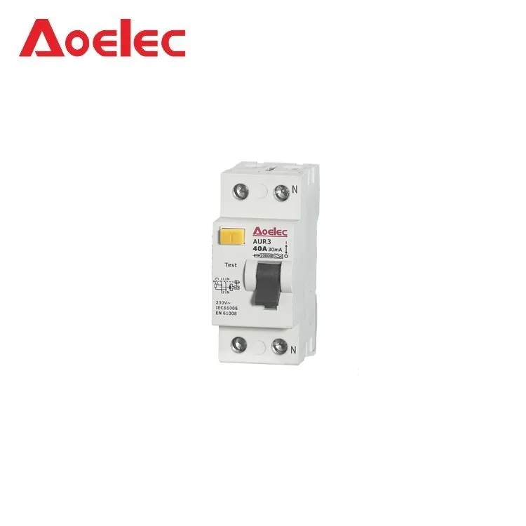 
AUR3 Modular Electrical 2 pole TYPE A RESIDUAL CIRCUIT BREAKER/RCCB 