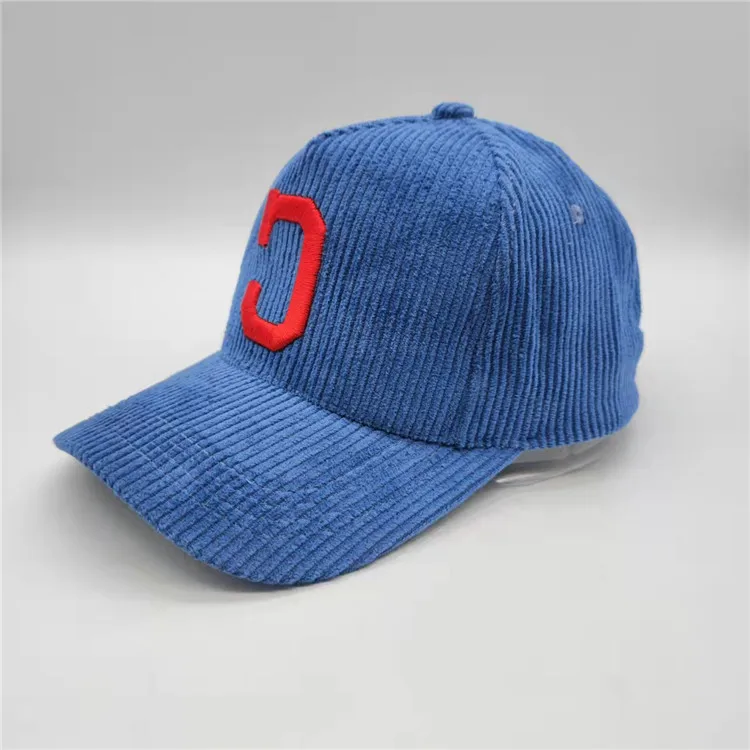 corduroy 5 panel customized 3d embroidery logo snapback cap
