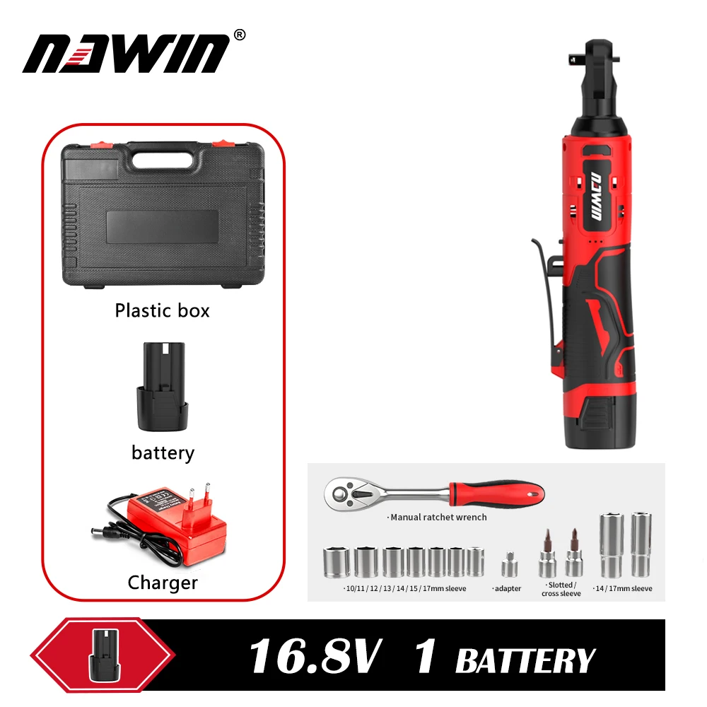 Беспроводной Электрический гаечный ключ с храповым механизмом, 3/8 дюйма, 90 градусов