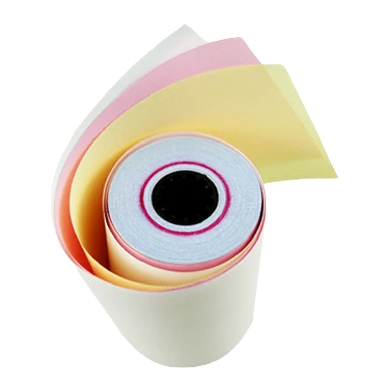55gsm 76*70mm Carbonless Paper Small Roll With Blue