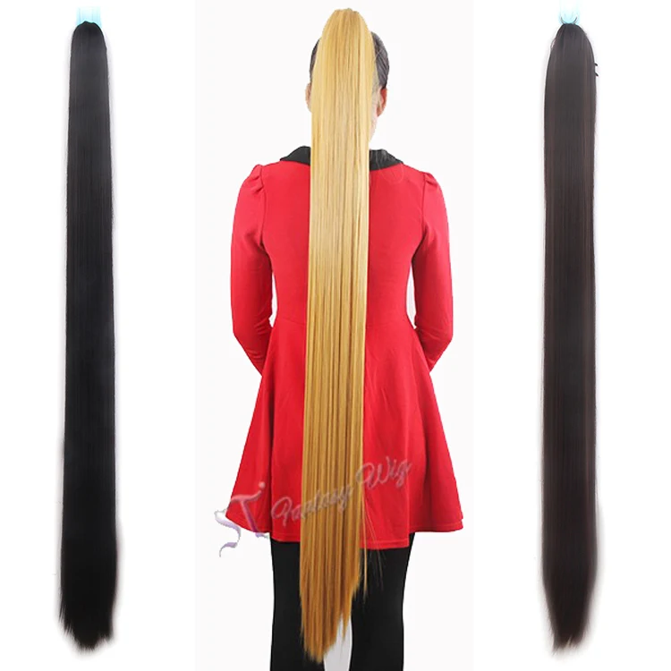51 inches Extra Long Claw Clip Synthetic Hair Ponytails 3 colors available Heat Resistant Hair Ponytail Extension with clips
