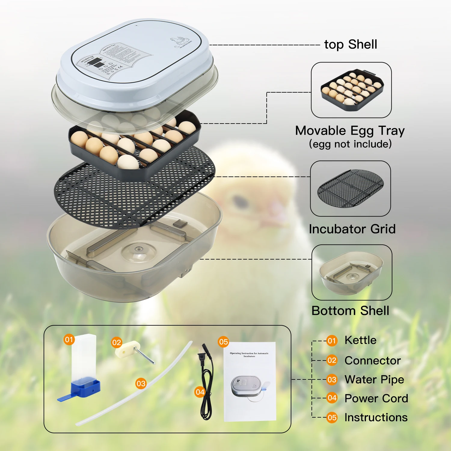 JANOEL Fully Automatic Incubators Automatic Hatching Machine Chicken Egg Incubator and Hatcher