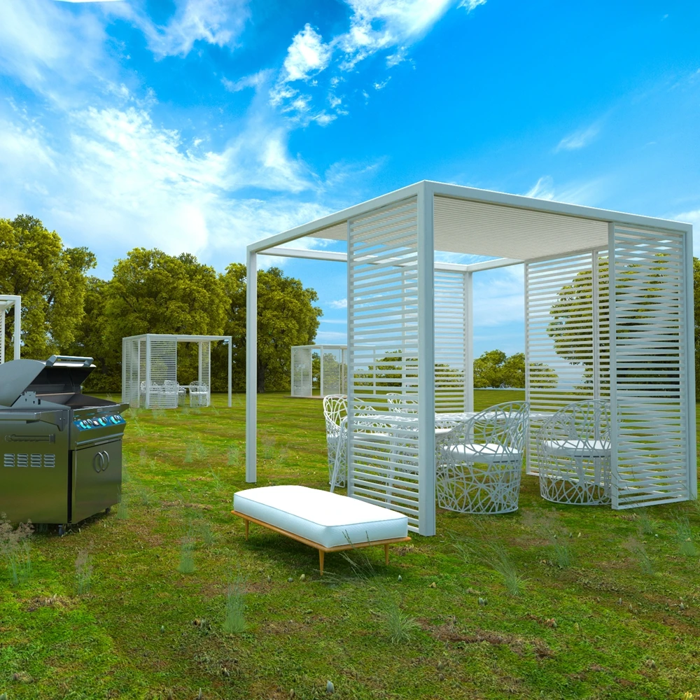 Luxury Garden Gazebo Aluminum Pergola Pavilion Sunroom Pavilion Easy Quick Building Pergolas