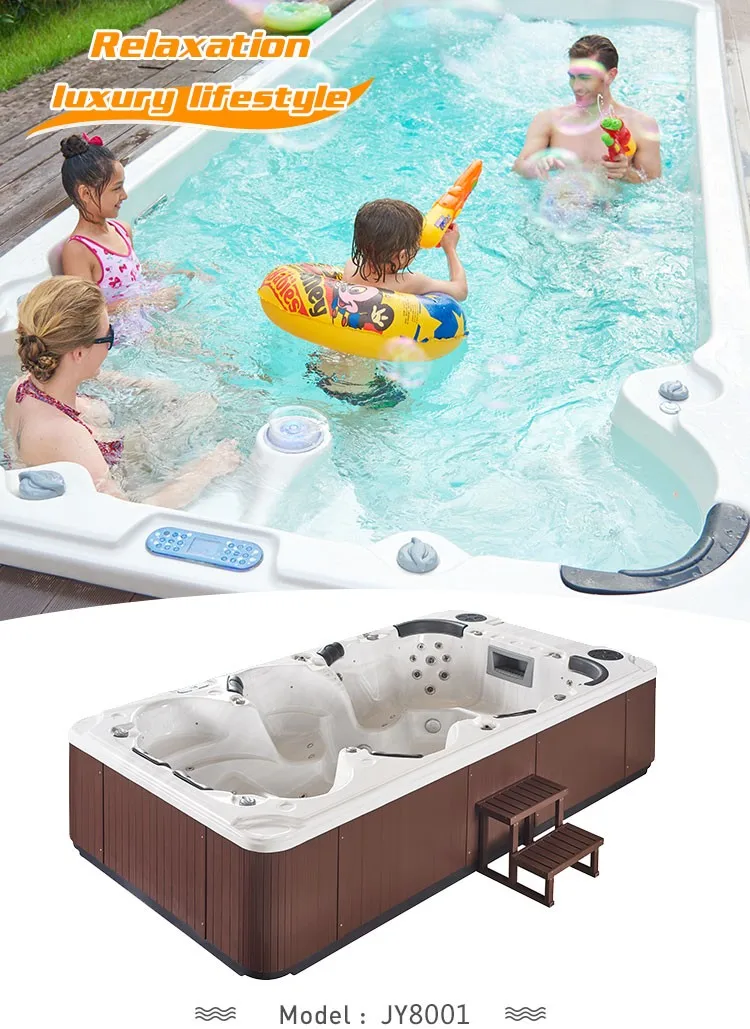 Outdoor 6 Seats and 2 Loungers USA Acrylic Material Spa Massage 8 Persons Hot Tub