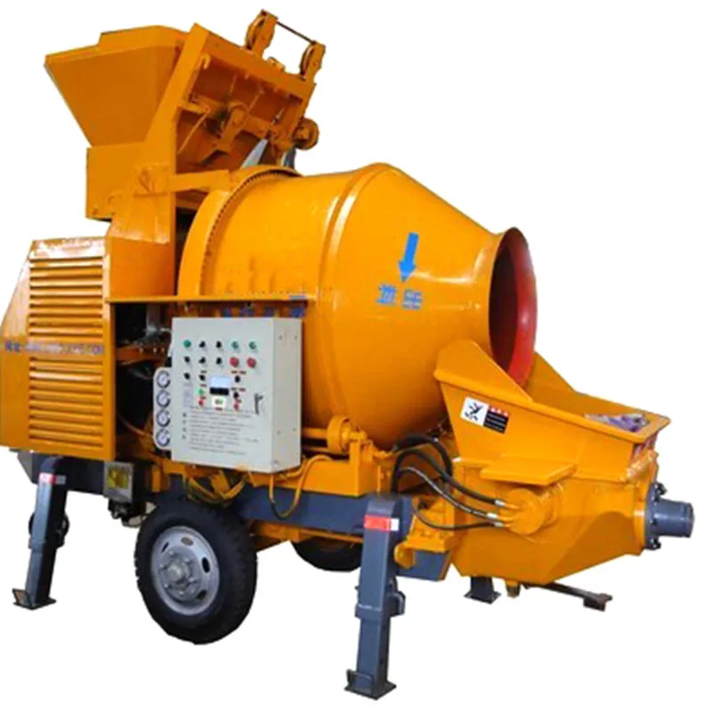 Mobile Electric Cement Mixer With Pump Machine Concrete Mixer Pump Small Portable Pumps Concrete Trailer Concrete Pump