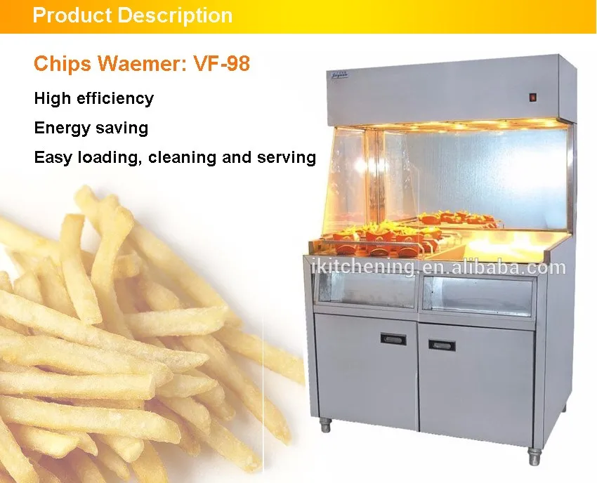 Fried chicken shop equipment French Fries Warming showcase/chips display showcase VF-98A
