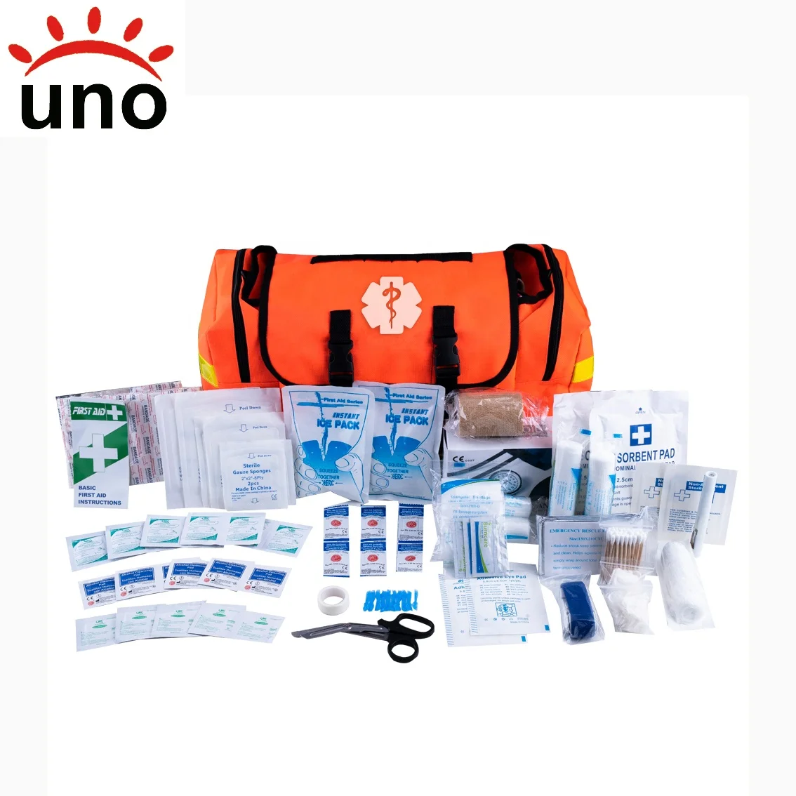 Orange complete  Disaster trauma first aid kit bags emergency response medical first aid kit with reflectors