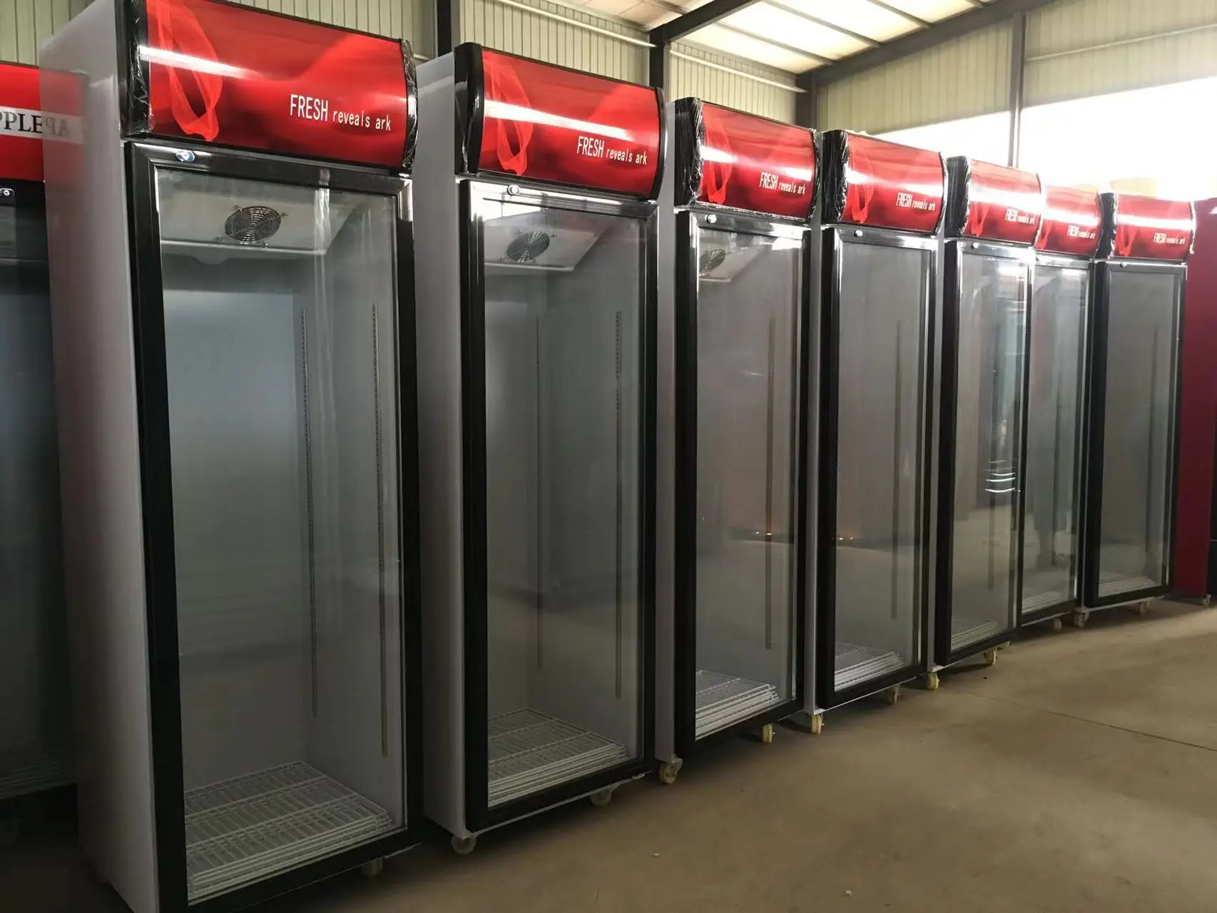 free custom logo chiller Commercial Glass Door Mini Display Fridge/energy Drink Refrigerator With Led Logo