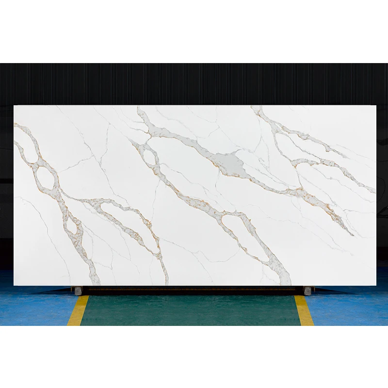 Hot Selling Wholesale Polished Kitchen Countertops Vanity Top Quartz Stone Tiles and Slab DC-1207