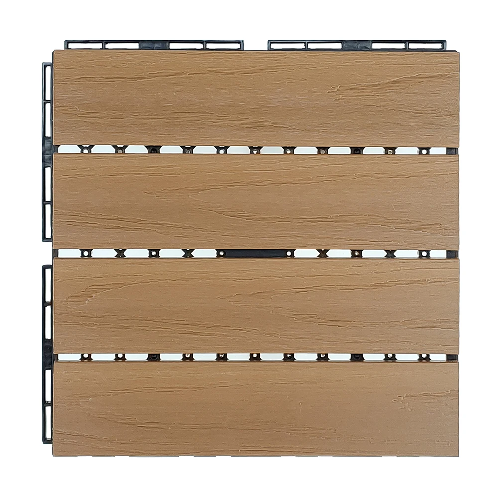 Interlock wood plastic composite for indoor and outdoor flooring solution